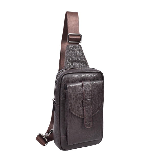 house of leather Real Leather Cross Body Chest Bag Elliot Brown house of leather Real Leather Cross Body Chest Bag Elliot Brown