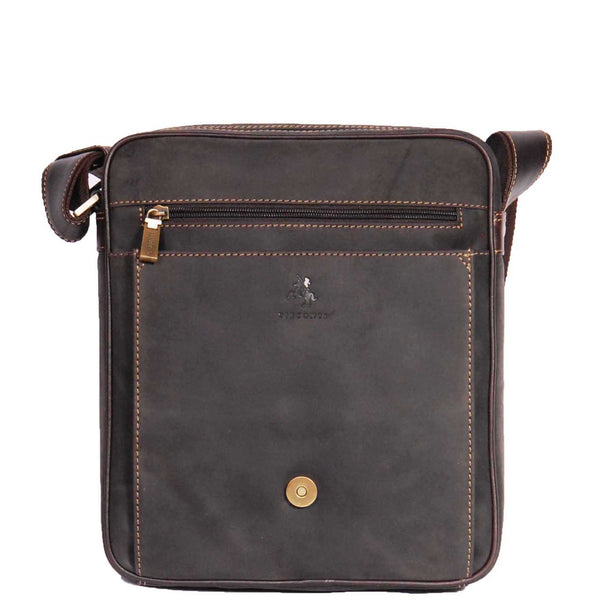 House Of Leather Real Leather Cross Body Organiser Work Bag HOL11 Brown