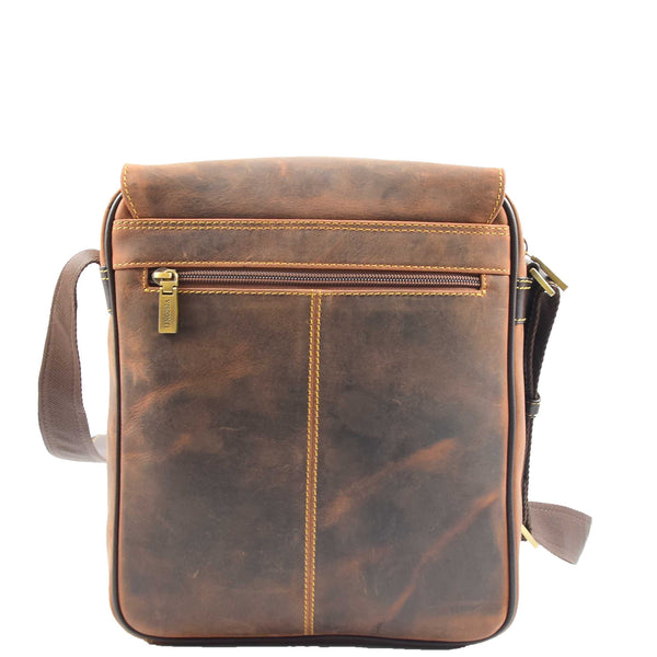 House Of Leather Real Leather Cross Body Organiser Work Bag HOL11 Tan