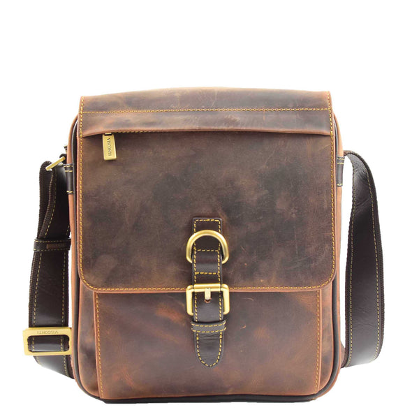 House Of Leather Real Leather Cross Body Organiser Work Bag HOL11 Tan