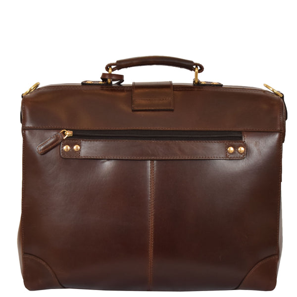 House Of Leather Real Leather Doctors Briefcase Medics Bag Cortex Brown