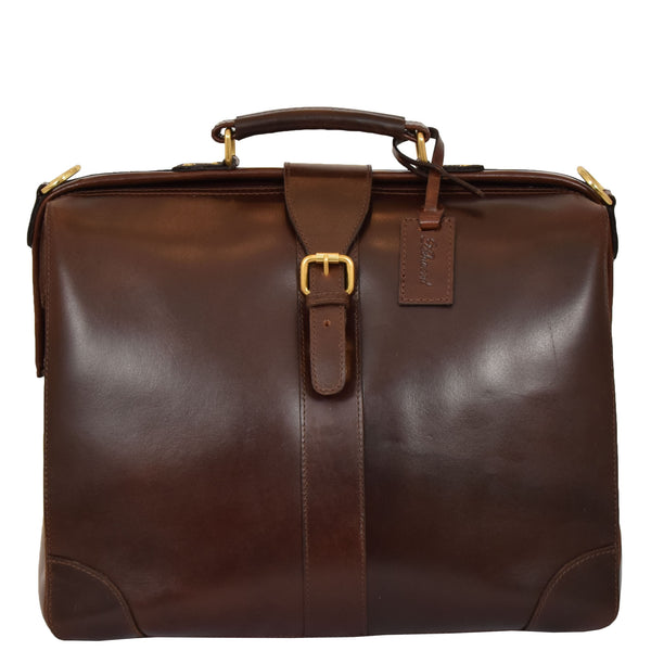 House Of Leather Real Leather Doctors Briefcase Medics Bag Cortex Brown
