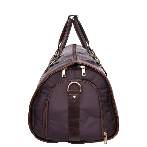 House Of Leather Real Leather Garment Suit Carrier 2-in-1 Holdall Duffel Travel Bag Ludlow Brown