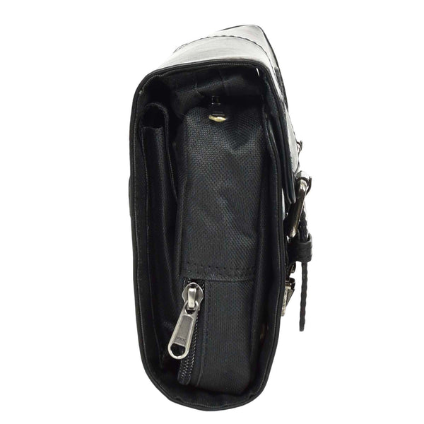 House Of Leather Real Leather Hanging Toiletry Wash Bag Mens Cruise Black