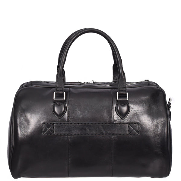 House Of Leather Real Leather Holdall Weekend Carry-on Cabin Size Travel Duffle Bag Cornwall Black