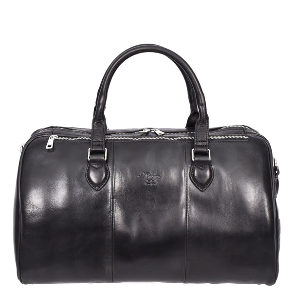 House Of Leather Real Leather Holdall Weekend Carry-on Cabin Size Travel Duffle Bag Cornwall Black