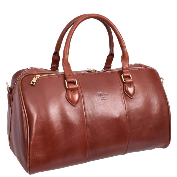 House Of Leather Real Leather Holdall Weekend Carry-on Cabin Size Travel Duffle Bag Cornwall Tan