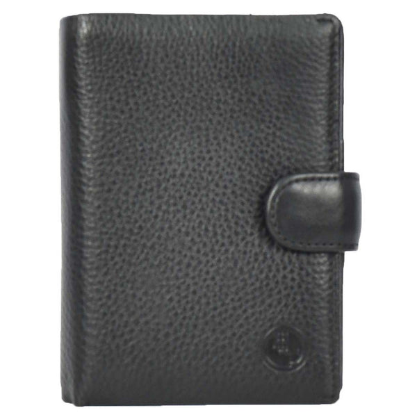 House Of Leather Real Leather Large Passport Holder Documents Boarding Pass ID Banknotes Wallet Neiva Black