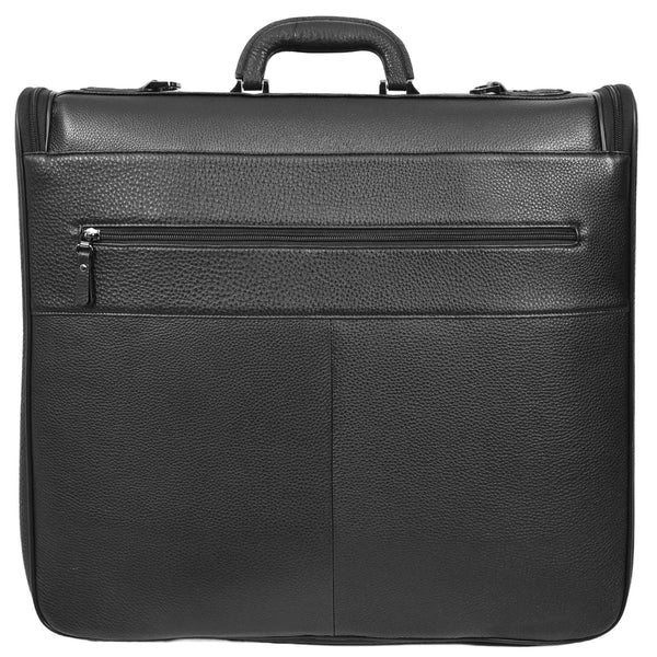 House Of Leather Real Leather Large Size Travel Garment Suit Carrier Bag Narok Black