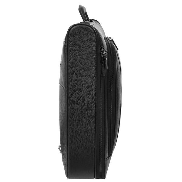 House Of Leather Real Leather Large Size Travel Garment Suit Carrier Bag Narok Black