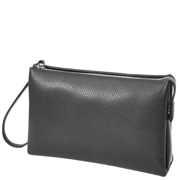 House Of Leather Real Leather Lockable Wrist Bag Thames Black