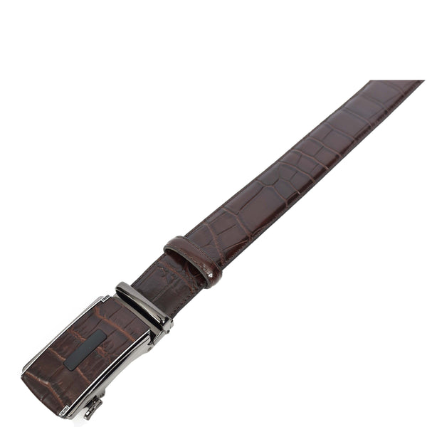 House Of Leather Real Leather Mens Adjustable Ratchet Buckle Belt Dress Suits Pants Every Day Wear Whistler Brown