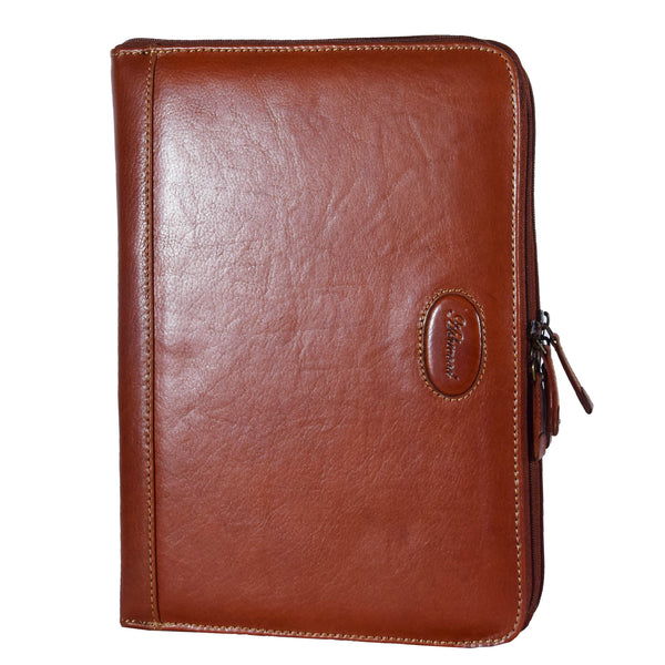 House Of Leather Real Leather Portfolio Case A4 Document Holder Cookbury Chestnut