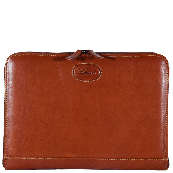 house of leather Real Leather Portfolio Case A4 Document Holder Cookbury Chestnut