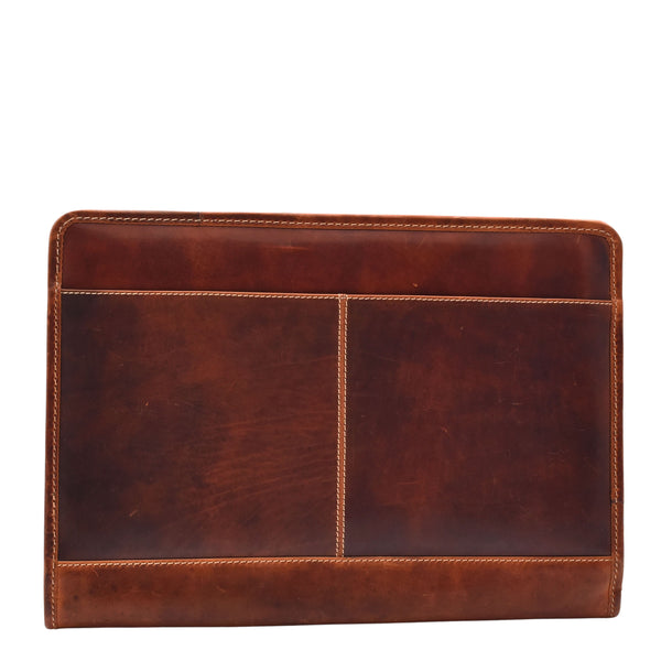 House Of Leather Real Leather Portfolio Case A4 Documents Bag Aero Brown