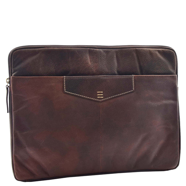 House Of Leather Real Leather Portfolio Case A4 Documents Clutch Washington Brown