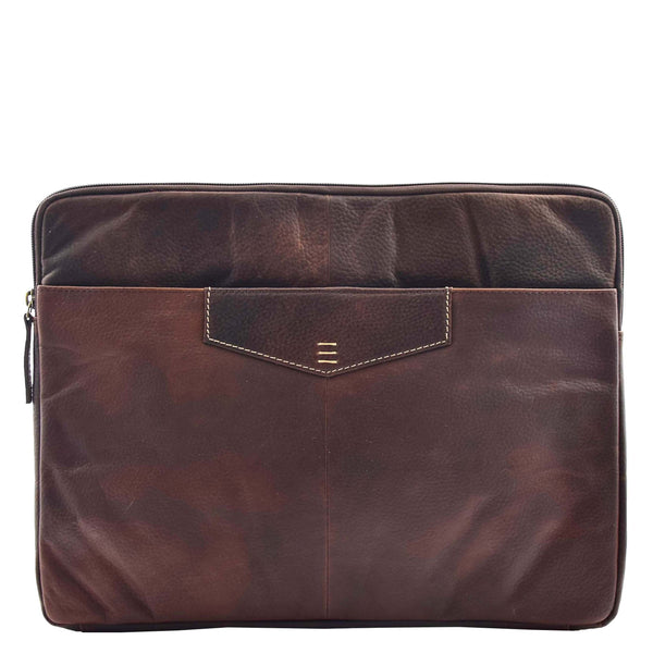 house of leather Real Leather Portfolio Case A4 Documents Clutch Washington Brown
