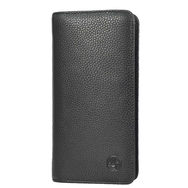 House Of Leather Real Leather Purse Large Mobile ID Cards Glasses Clutch Travel Wallet Arlon Black