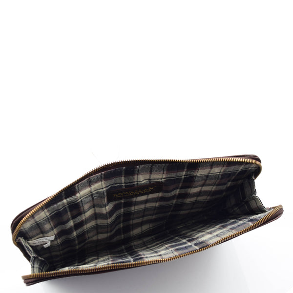 House Of Leather Real Leather Small Portfolio Case Greenville Brown