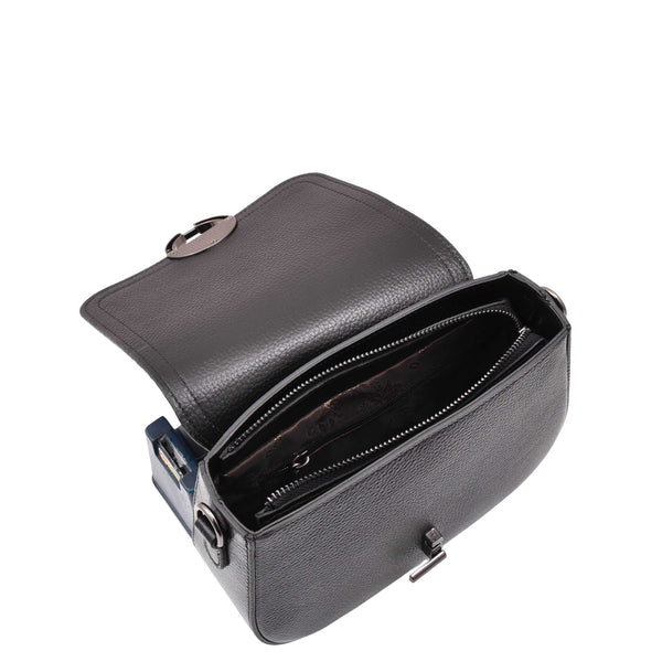 House Of Leather Real Leather Small Size Cross Body Bag For Women Zora Black