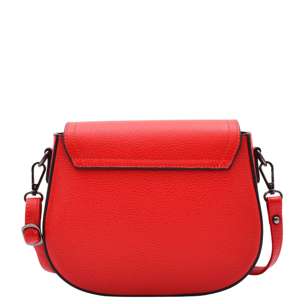 House Of Leather Real Leather Small Size Cross Body Bag For Women Zora Red