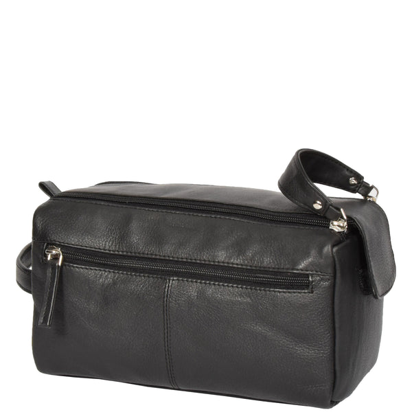 House Of Leather Real Leather Toiletries Bag 997 Black