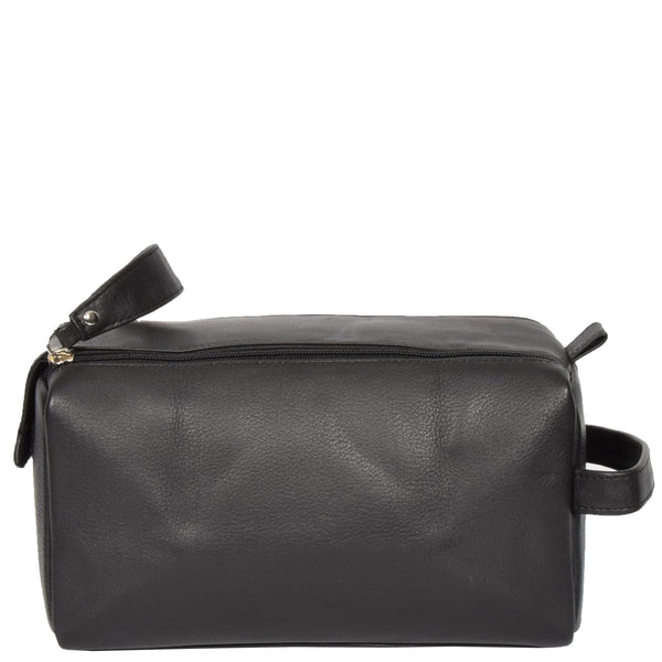 House Of Leather Real Leather Toiletries Bag 997 Black