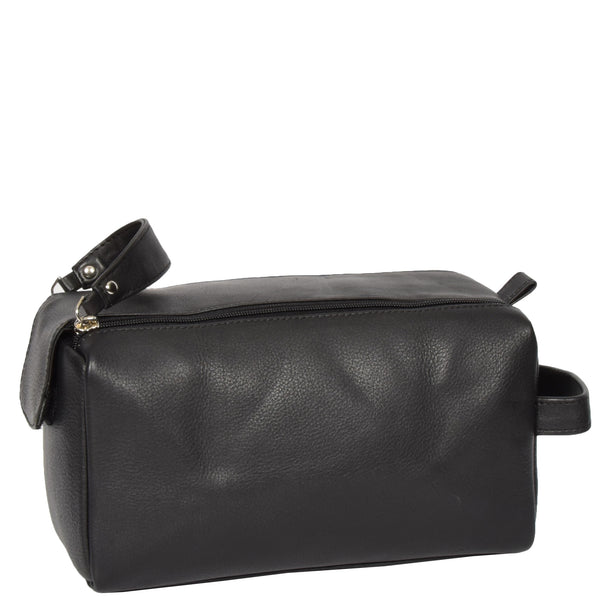 house of leather Real Leather Toiletries Bag 997 Black