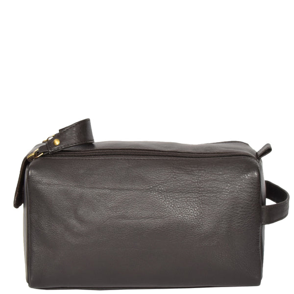 House Of Leather Real Leather Toiletries Bag 997 Brown