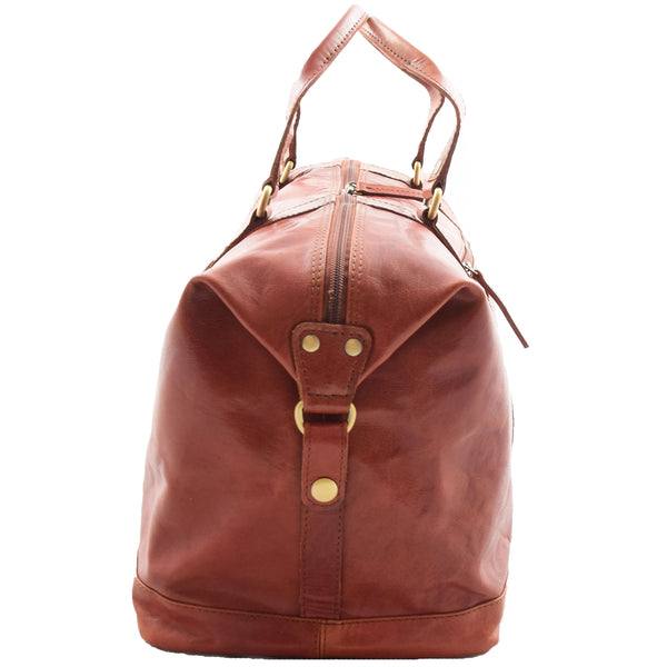 House Of Leather Real Leather Travel Holdall Large Duffle Bag Texas Tan