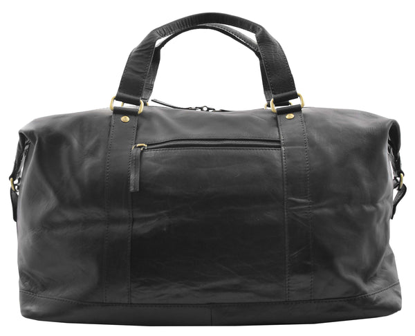 House Of Leather Real Leather Travel Holdall Large Duffle Bag Texas Black