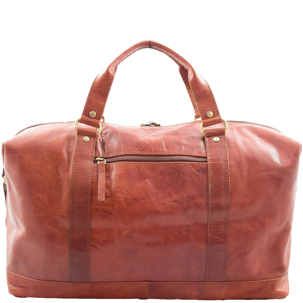 House Of Leather Real Leather Travel Holdall Large Duffle Bag Texas Tan