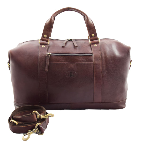 House Of Leather Real Leather Travel Holdall Large Duffle Bag Texas Brown