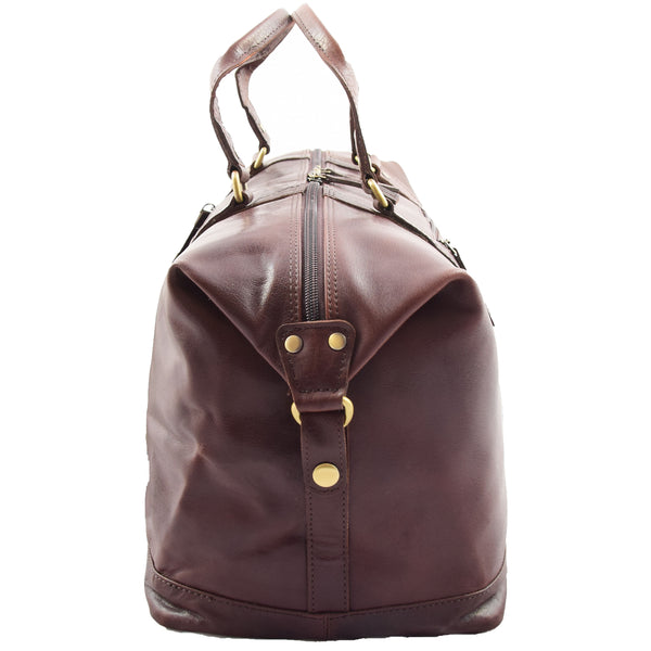 House Of Leather Real Leather Travel Holdall Large Duffle Bag Texas Brown