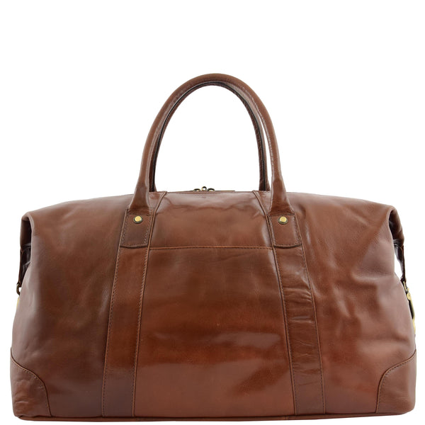 House Of Leather Real Leather Travel Holdall Large Size Duffle Perugia Tan