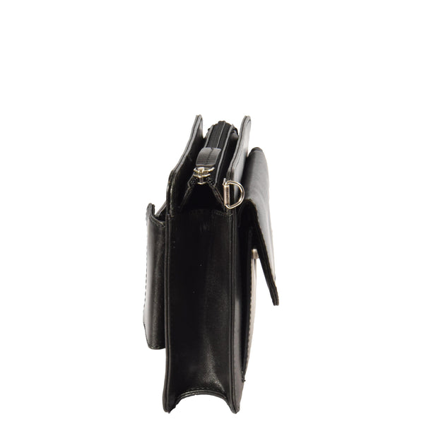 House Of Leather Real Leather Wristlet Pouch Montreal Black