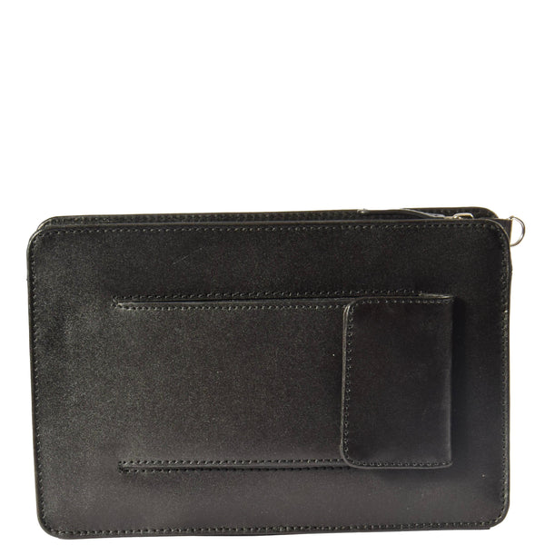 House Of Leather Real Leather Wristlet Pouch Montreal Black