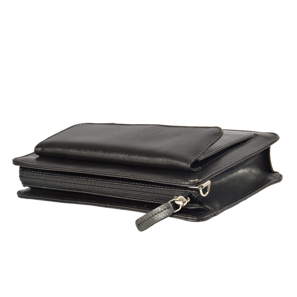 House Of Leather Real Leather Wristlet Pouch Montreal Black