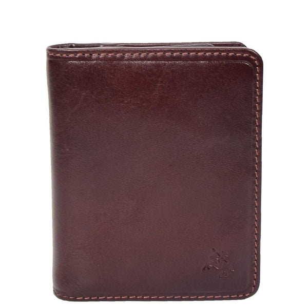House Of Leather RFID Small Bi-fold Wallet Credit Cards Holder HOL04 Brown