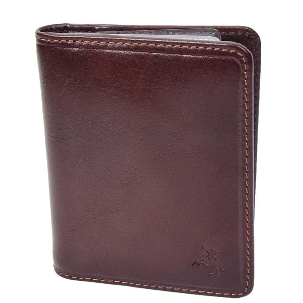 House Of Leather RFID Small Bi-fold Wallet Credit Cards Holder HOL04 Brown