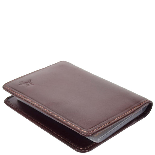 House Of Leather RFID Small Bi-fold Wallet Credit Cards Holder HOL04 Brown