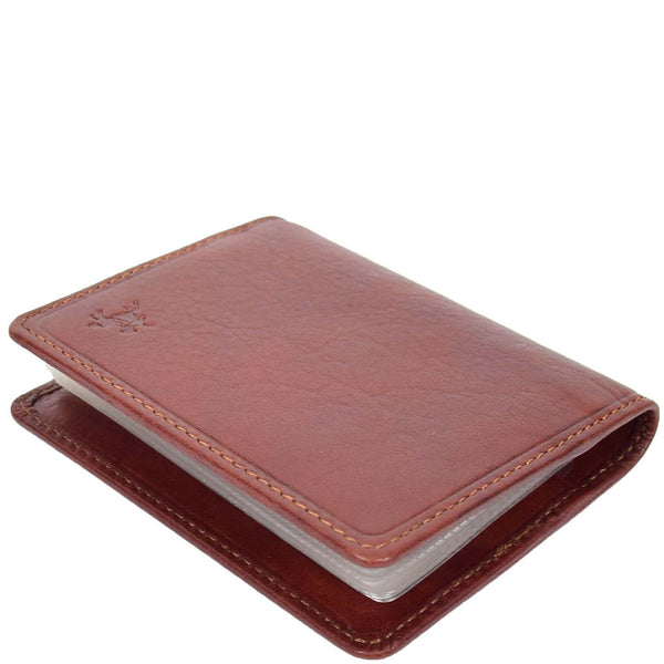 House Of Leather RFID Small Bi-fold Wallet Credit Cards Holder HOL04 Tan