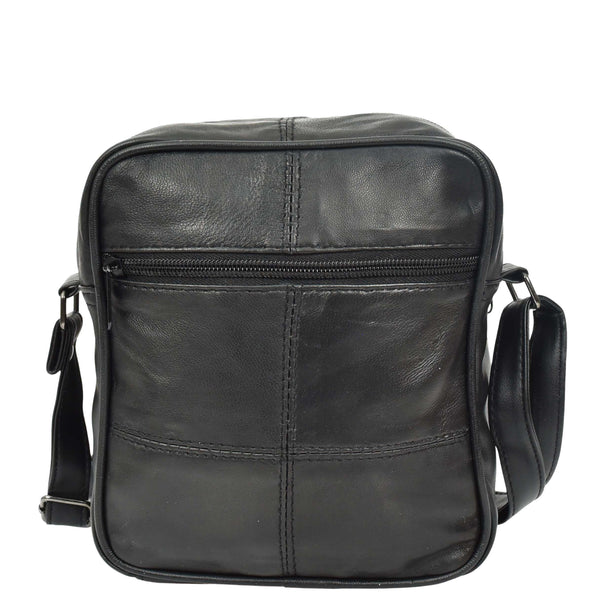 House Of Leather Soft Leather Man Bag Mens Cross Body Messenger Pouch HOL1541 Black