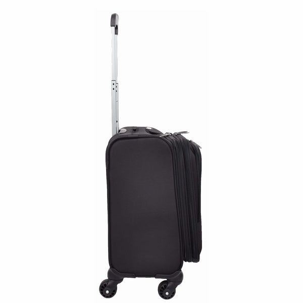 House Of Leather Travel Pilot Case Business Organiser Wheeled Trolley Cabin Bag Barnard Black