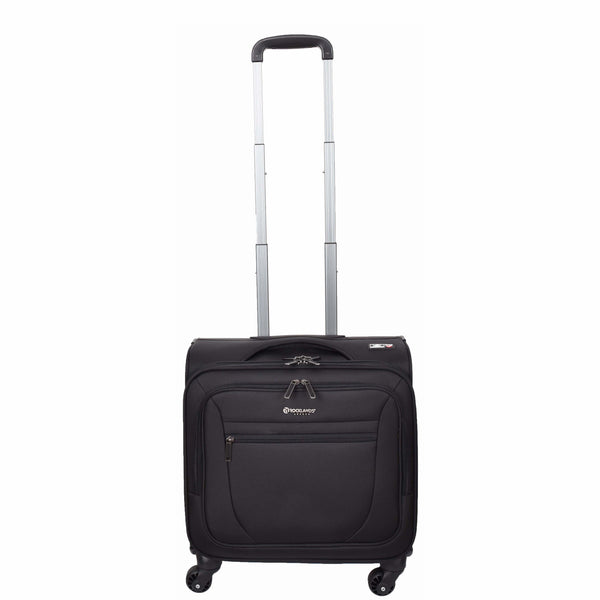 House Of Leather Travel Pilot Case Business Organiser Wheeled Trolley Cabin Bag Barnard Black