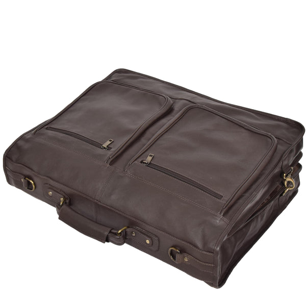 House Of Leather Travel Weekend Leather Suit Carrier Canico Brown