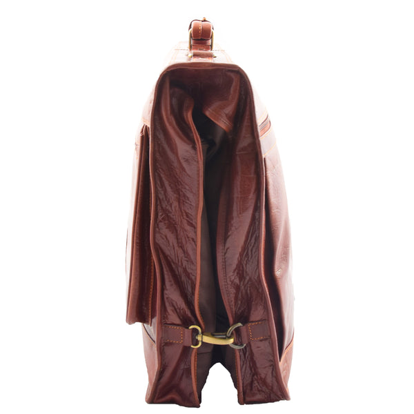 House Of Leather Travel Weekend Leather Suit Carrier Canico Chestnut