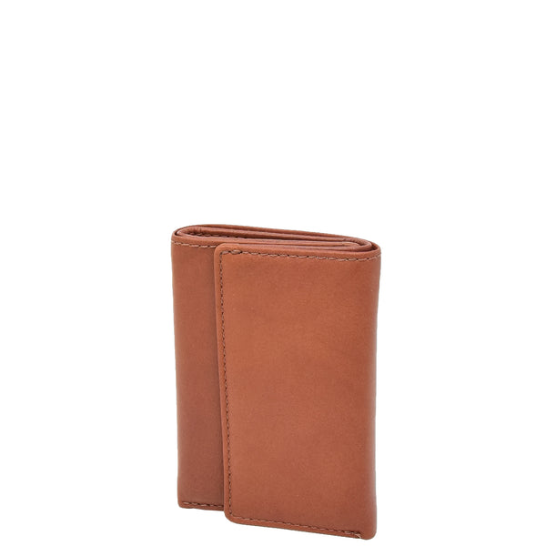 House Of Leather Trifold Leather Keys Wallet HL8711 Brown