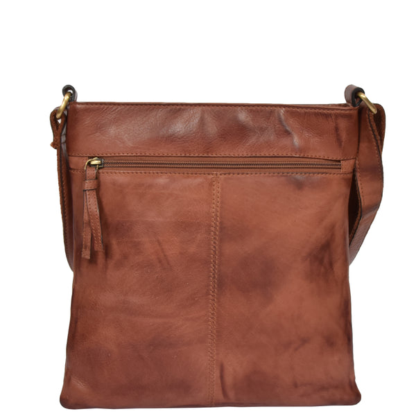 House Of Leather Vintage Leather Cross Body Pouch Rosie Tan