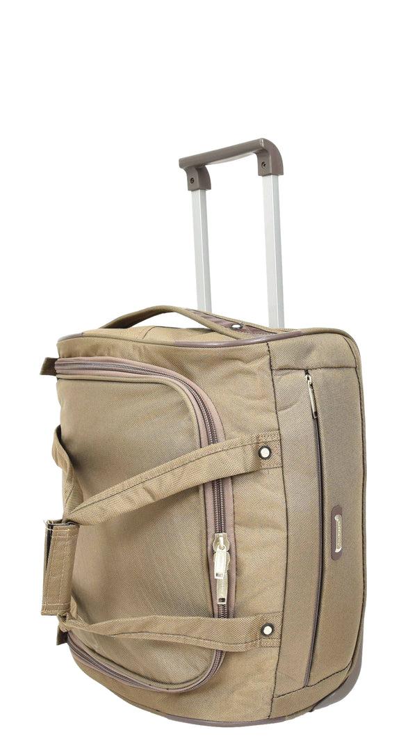 House Of Leather Wheeled Holdall Duffle Mid Size Bag HOL214 Beige